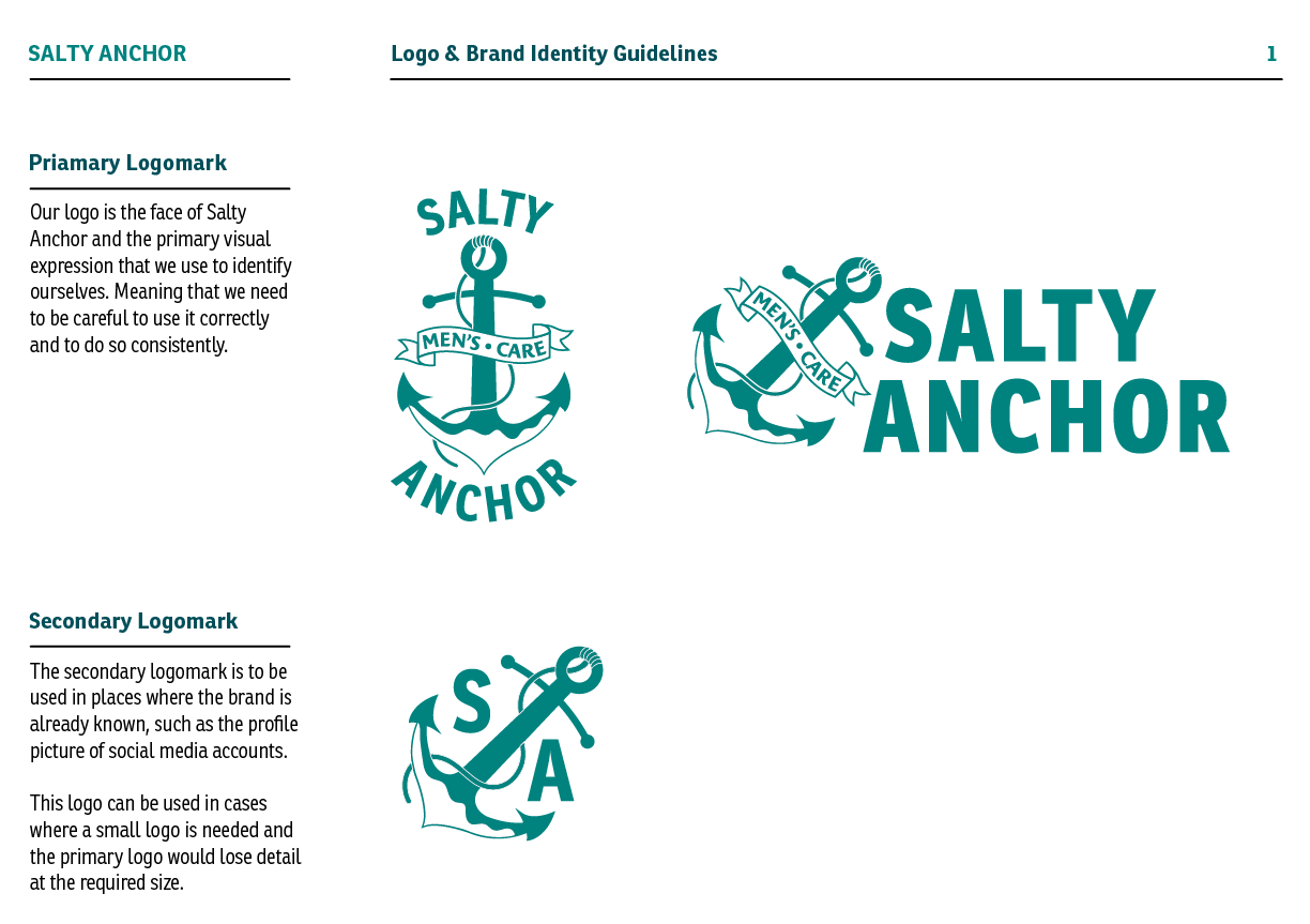 Salty Anchor Branding Guidelines Page 1