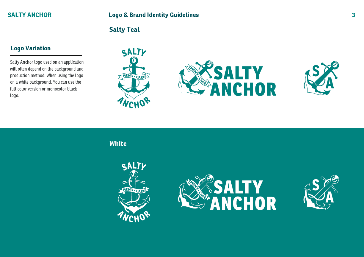 Salty Anchor Branding Guidelines Page 3