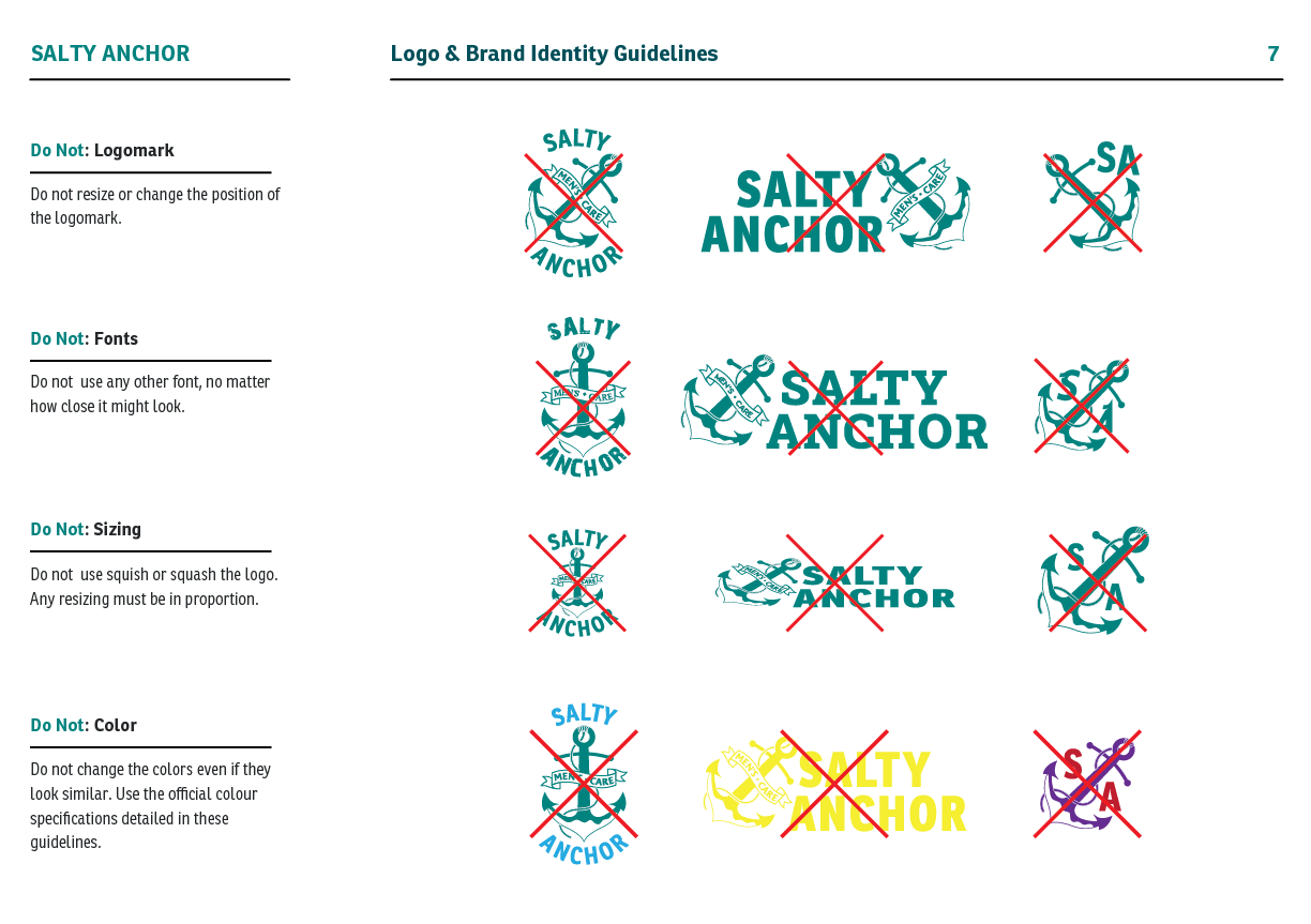 Salty Anchor Branding Guidelines Page 7